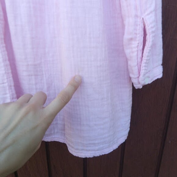 FREE PEOPLE x CP SHADES | Pastel Pink Yoko Tunic Dress Cotton Gauze Oversized XS - Picture 10 of 14